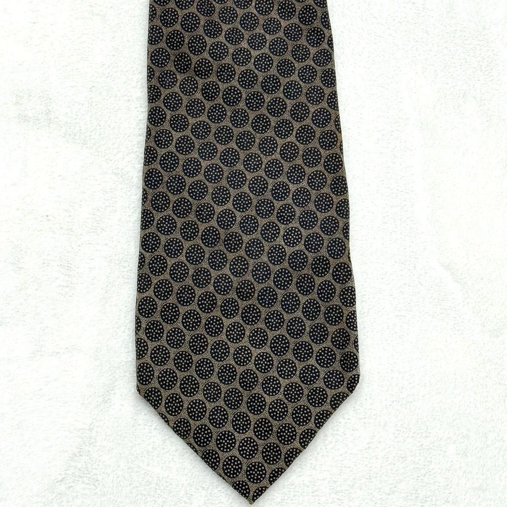 John Varvatos Tie Gray Geometric 3.5" Necktie 59" Long Made in Italy
